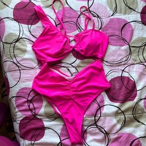 Pink One piece swimsuit Large